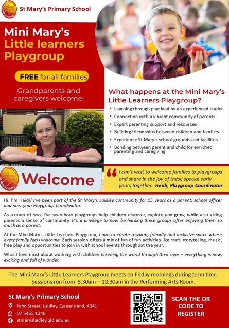 Mini Mary's Little Learners Playgroup Flyer